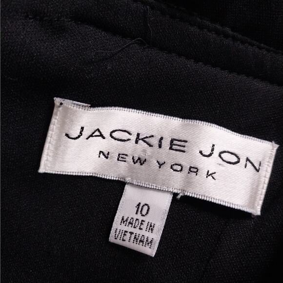 NWT@$60! JACKIE JON, NEW YORK! BLACK STRETCH, SEQUINNED 1 SHOULDER DRESS! SZ 10 - Picture 10 of 13